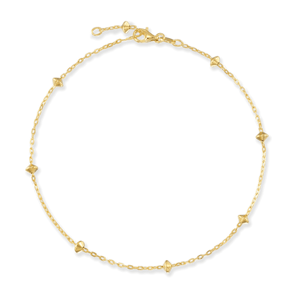 Stellari Gold Saucer Beads on Cable Chain Anklet