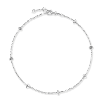 Sterling Silver Saucer Beads on Cable Chain Anklet