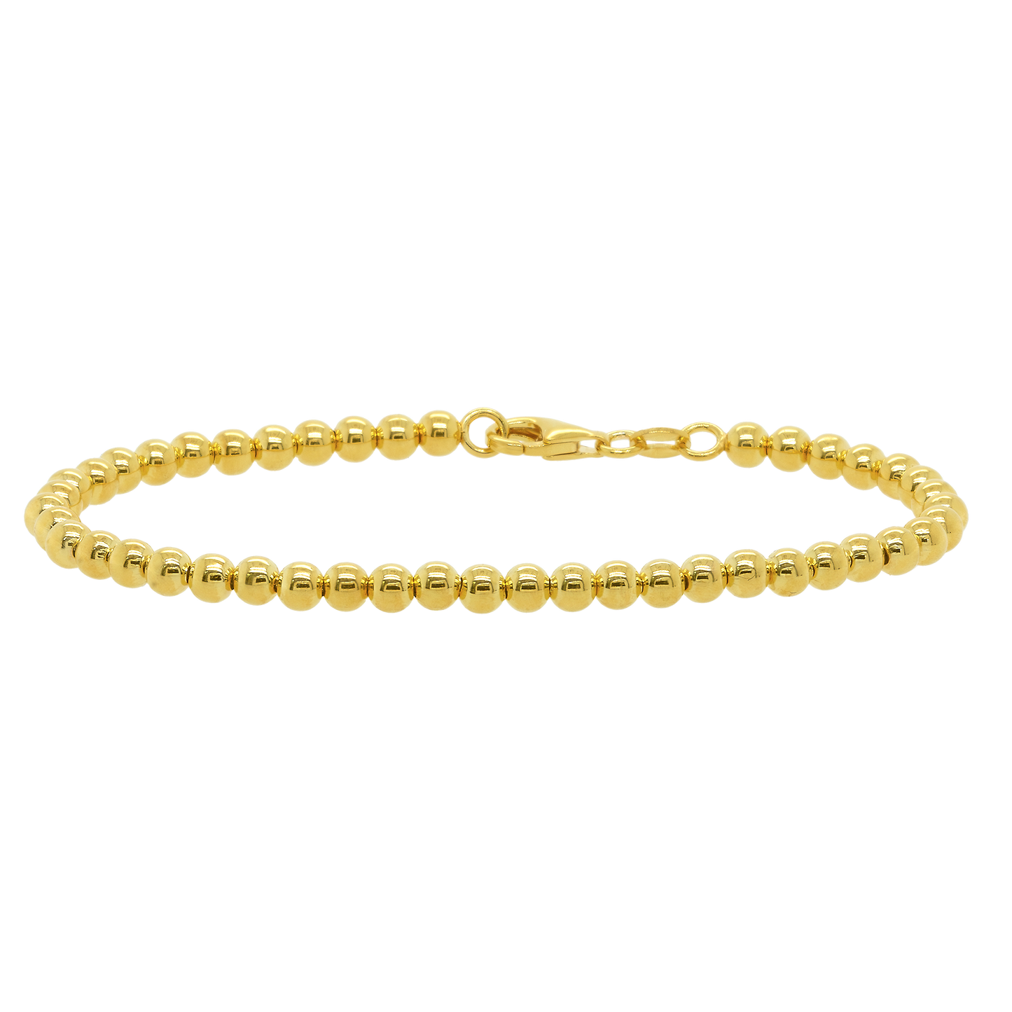 Stellari Gold Polished 4mm Bead Bracelet 7.5"