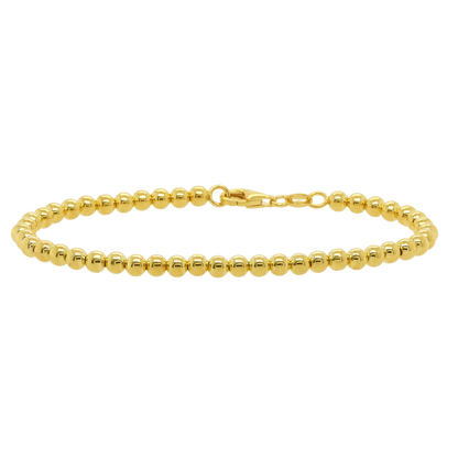 Stellari Gold Polished 4mm Bead Bracelet 7.5"