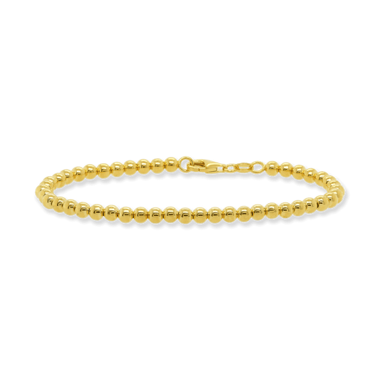 Made in Italy 4mm Ball Bracelet 7.5" in 18K Gold Bonded Sterling Silver