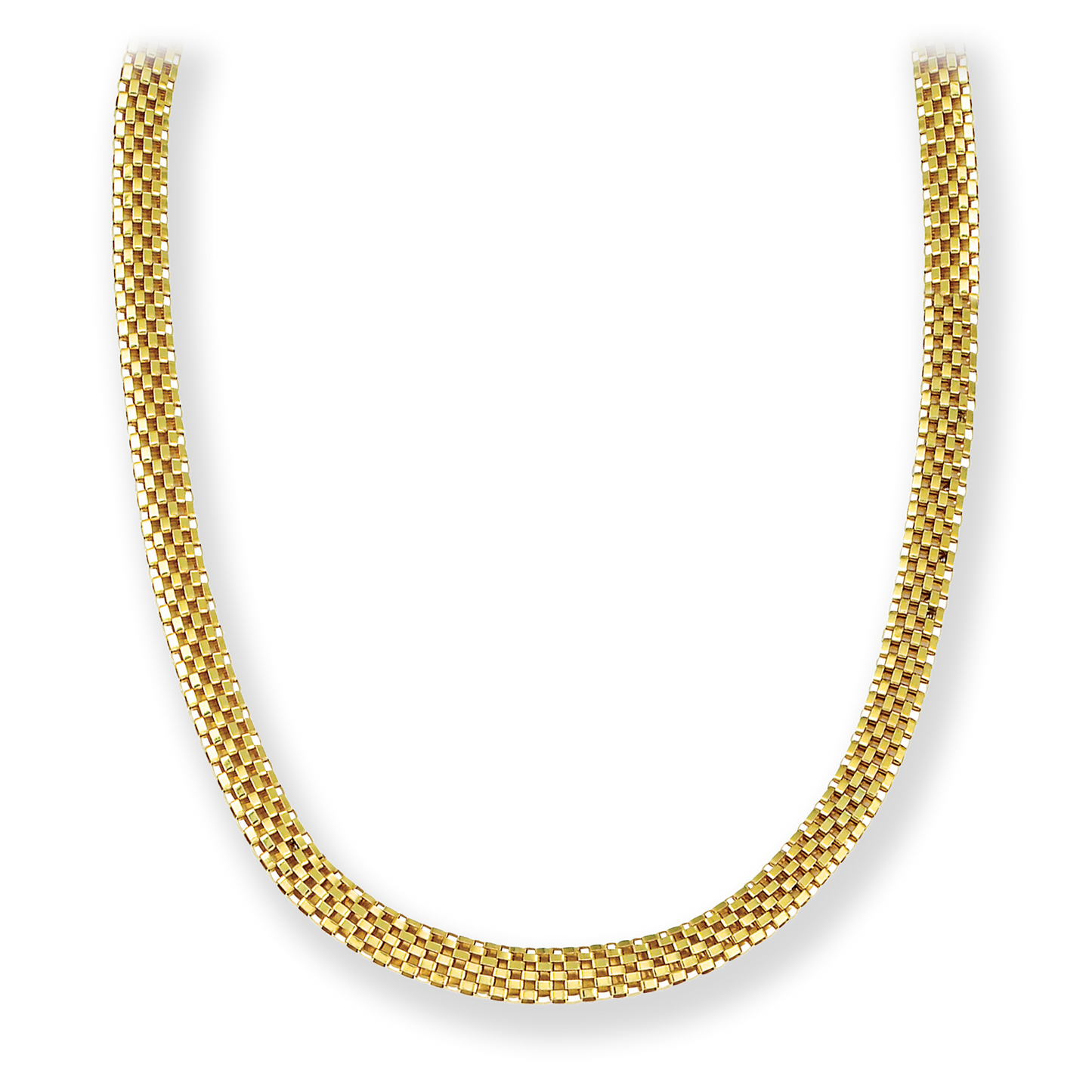 Made in Italy Mesh Checkerboard Necklace, 8mm in 18K Gold bonded Sterling Silver