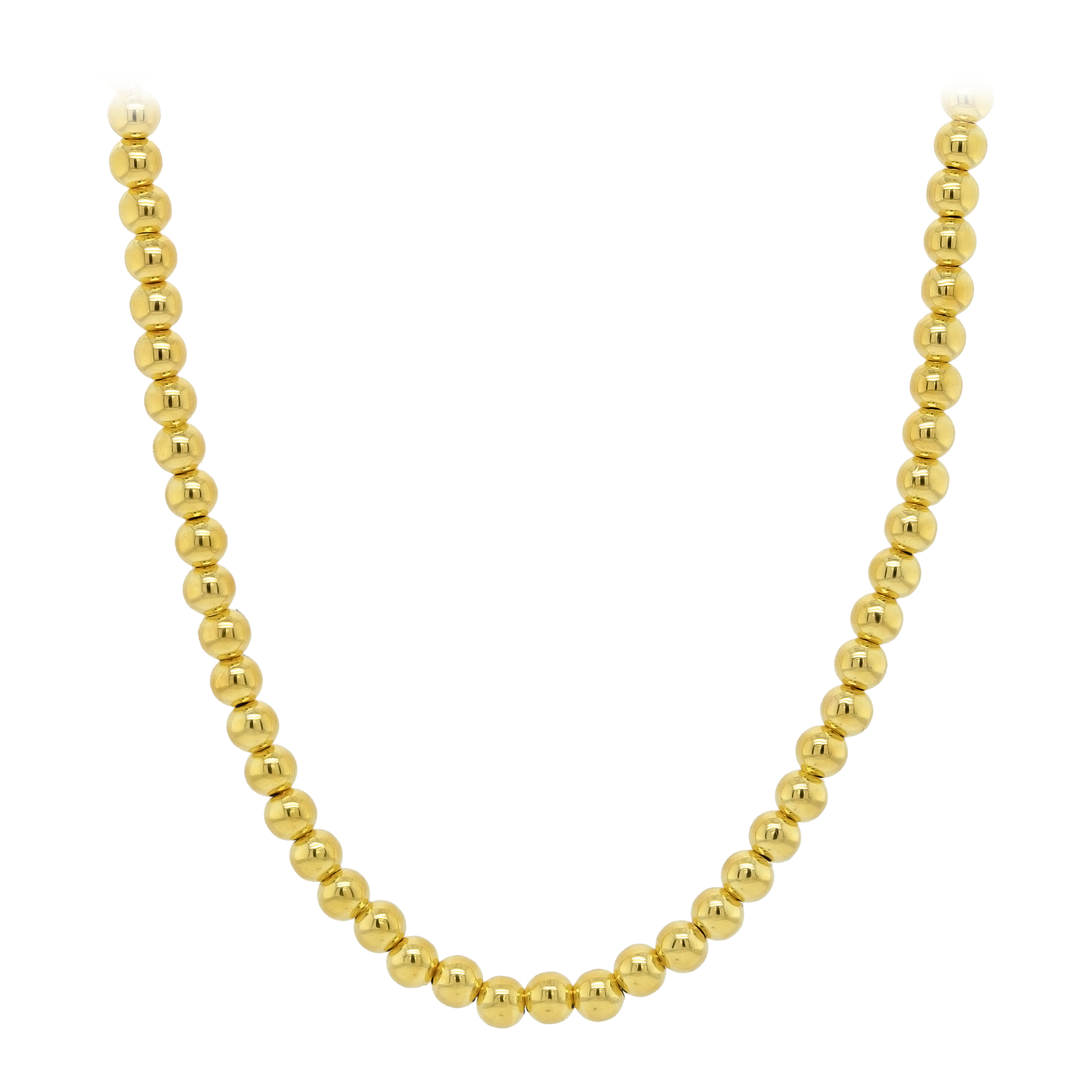 Stellari Gold Polished 4mm Bead Necklace 18"