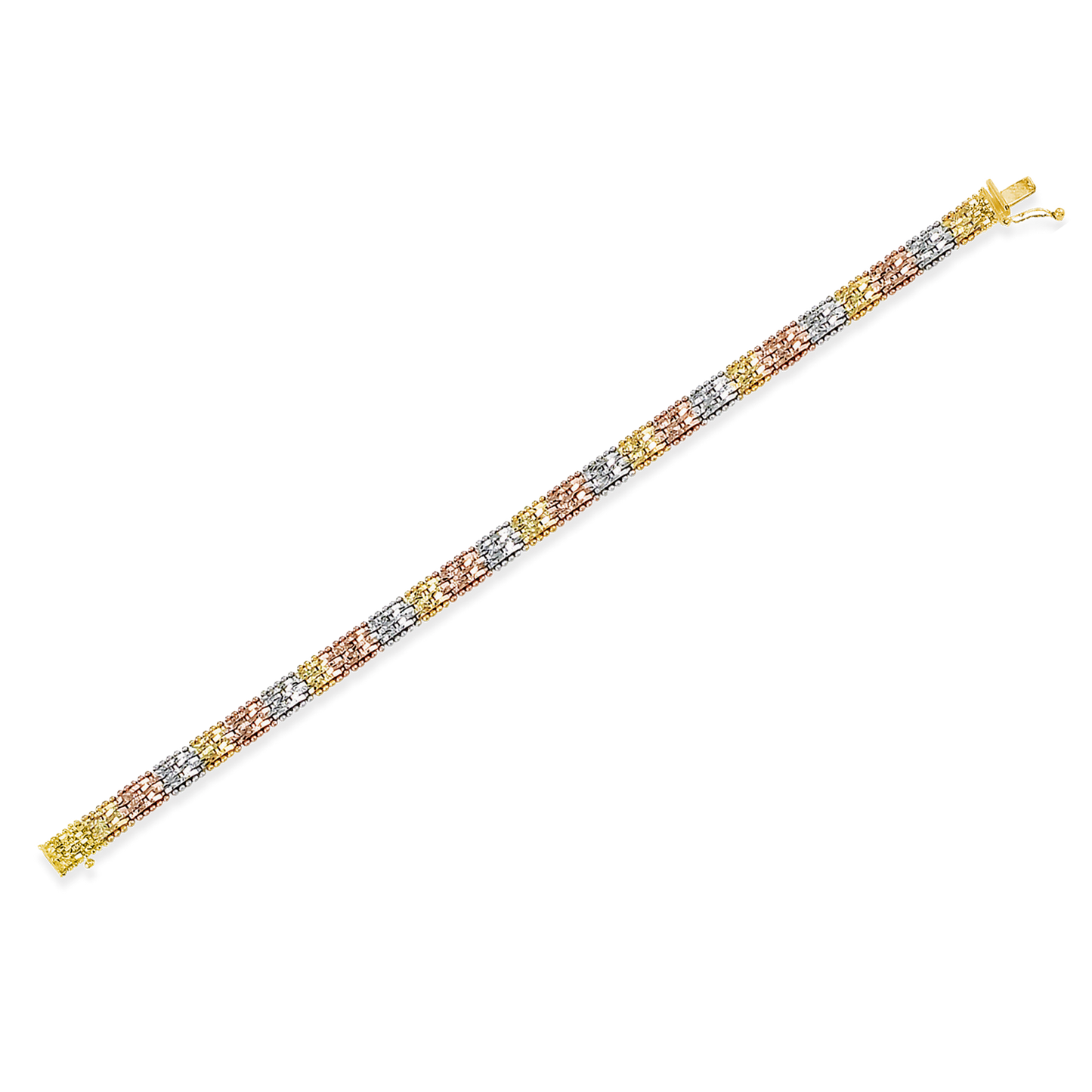 Stellari Gold Italian Tricolor Narrow Riccio Bracelet