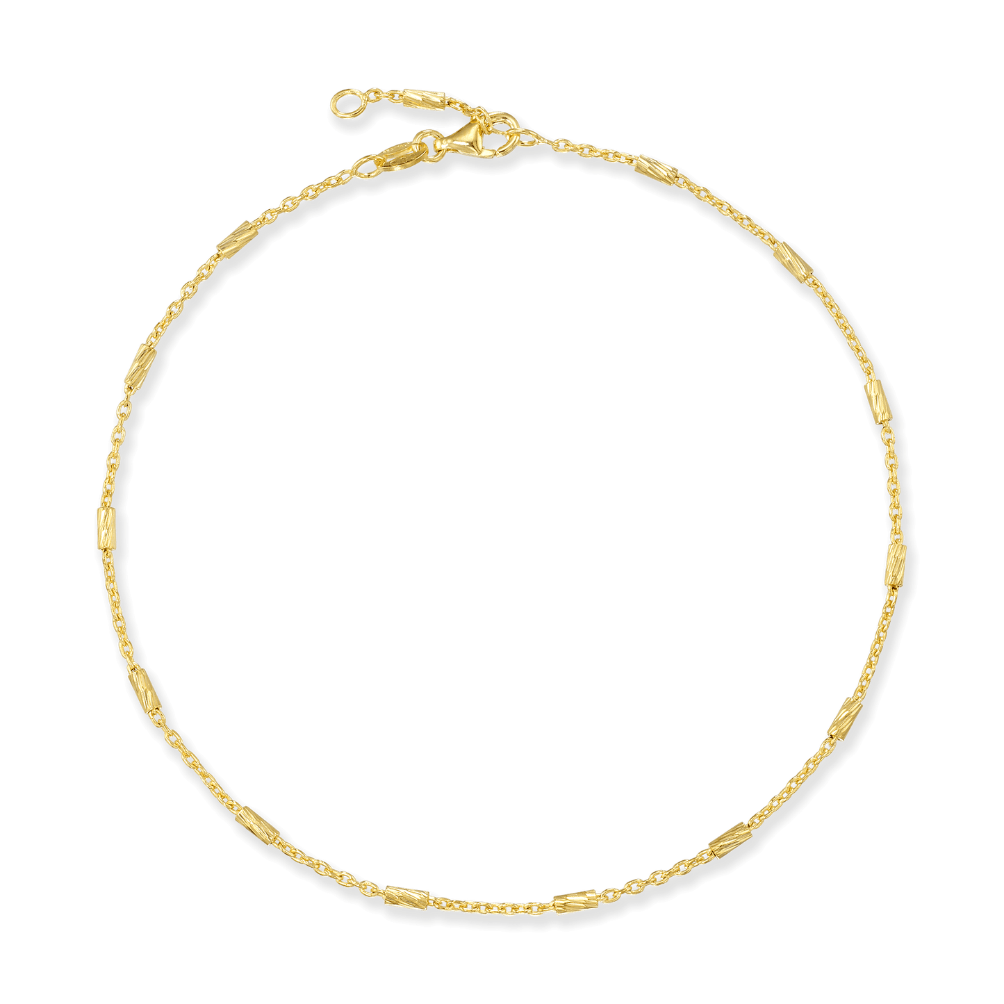 Stellari Gold Bar Stations on Cable Chain Anklet