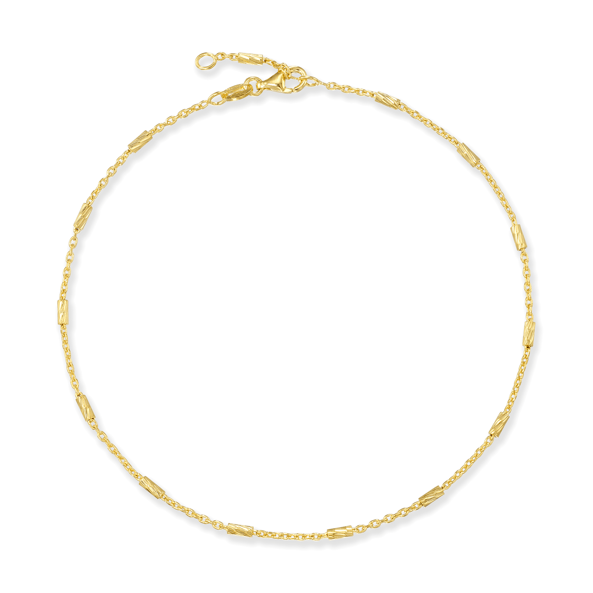 Stellari Gold Bar Stations on Cable Chain Anklet