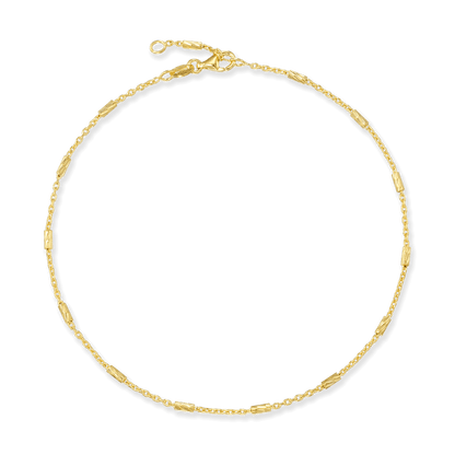 Stellari Gold Bar Stations on Cable Chain Anklet