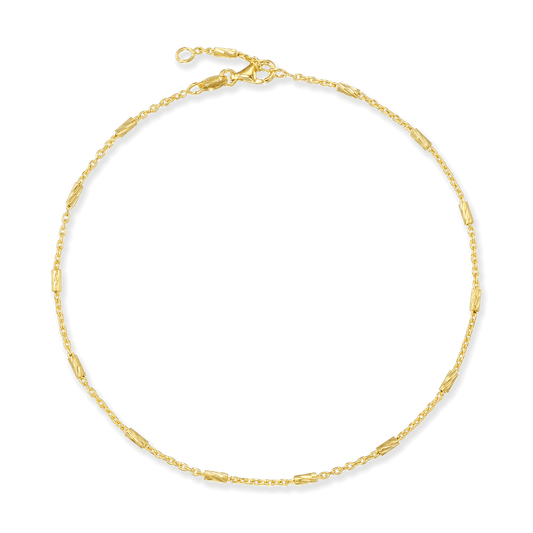 Stellari Gold Bar Stations on Cable Chain Anklet