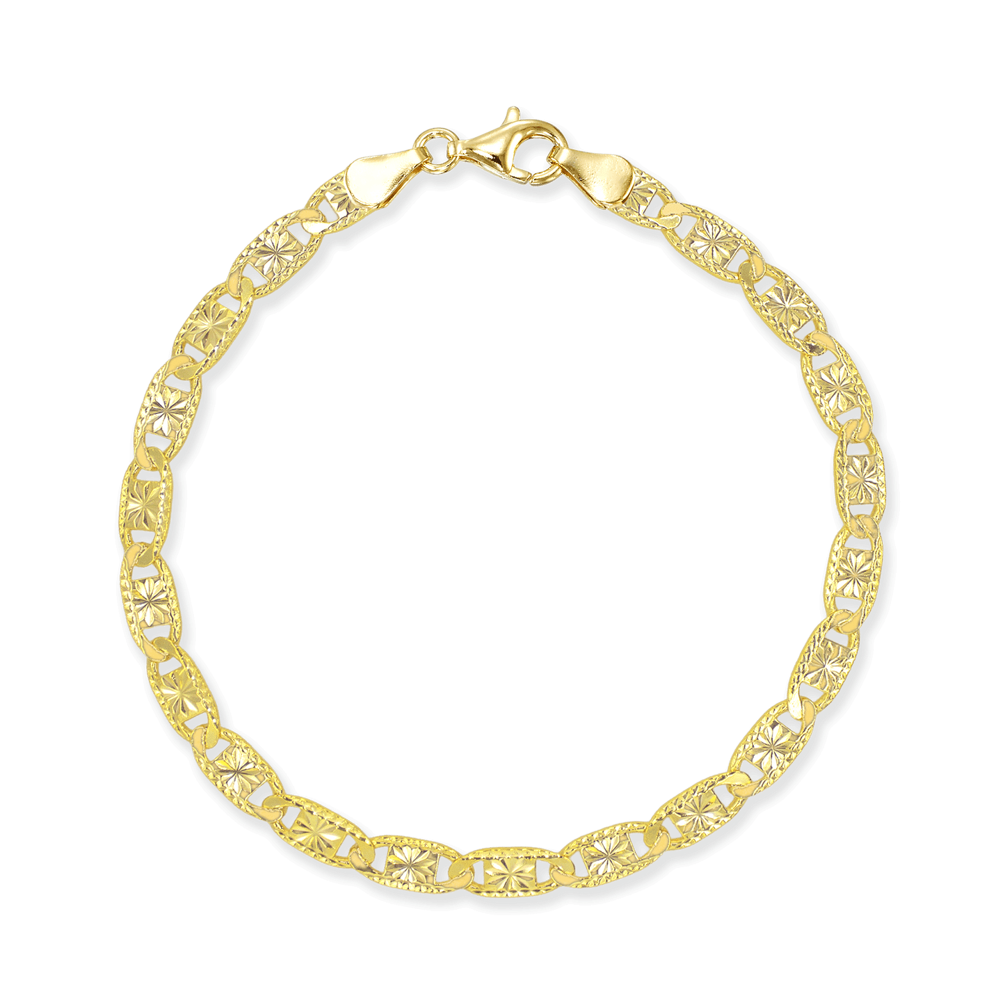 Starburst Valentino Link Bracelet, 4.75mm in 18K Gold Bonded Sterling Silver