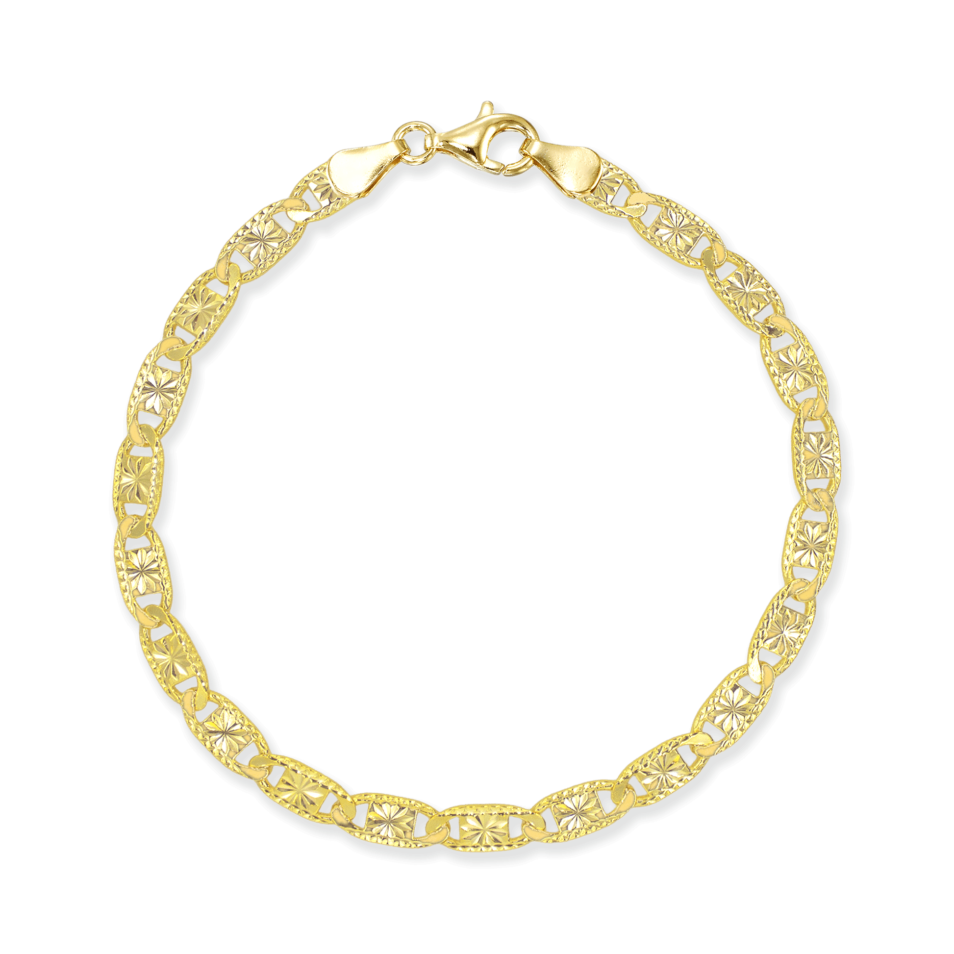 Starburst Valentino Link Bracelet, 4.75mm in 18K Gold Bonded Sterling Silver