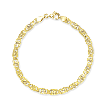 Starburst Valentino Link Bracelet, 4.75mm in 18K Gold Bonded Sterling Silver