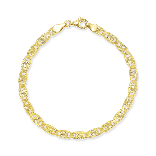 Starburst Valentino Link Bracelet, 4.75mm in 18K Gold Bonded Sterling Silver