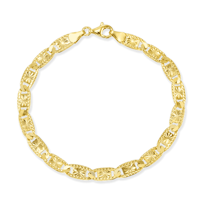 Starburst Valentino Link Bracelet, 6mm, in 18K Gold over Sterling Silver