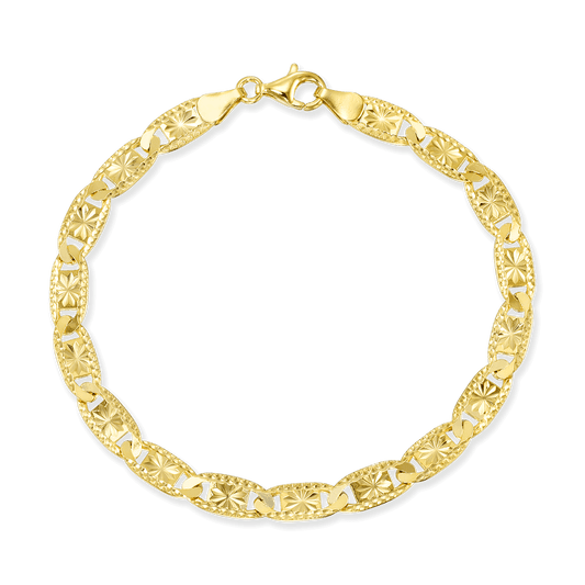 Starburst Valentino Link Bracelet, 6mm, in 18K Gold over Sterling Silver