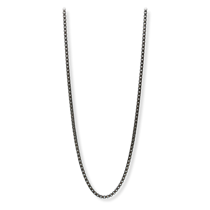 Franco Stellari Round Box Chain Necklace, 2.5mm Oxidized Finish