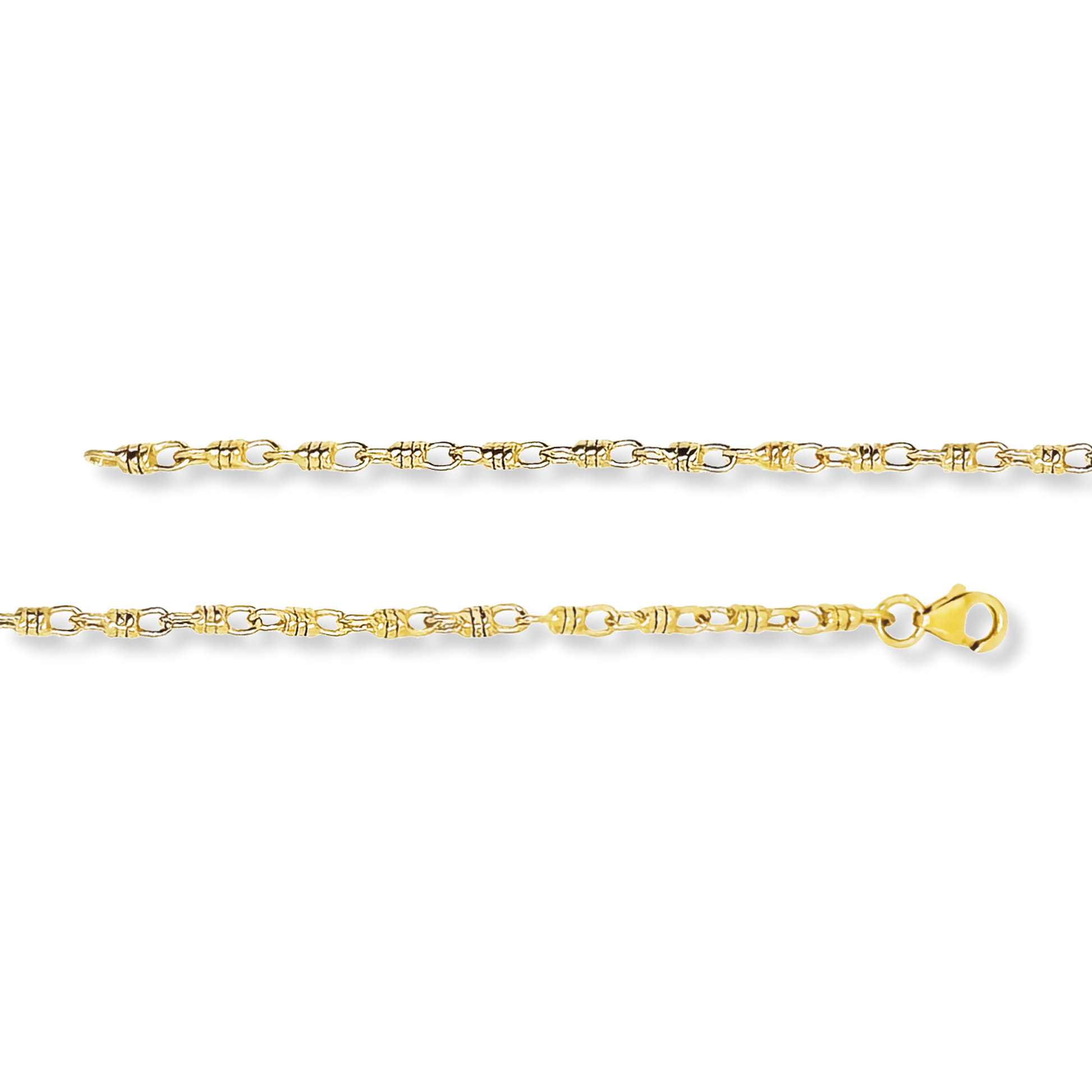 Stellari Gold Textured Barrel Links Bracelet