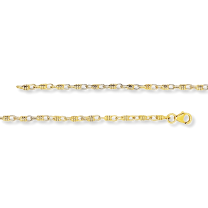 Stellari Gold Textured Barrel Links Bracelet
