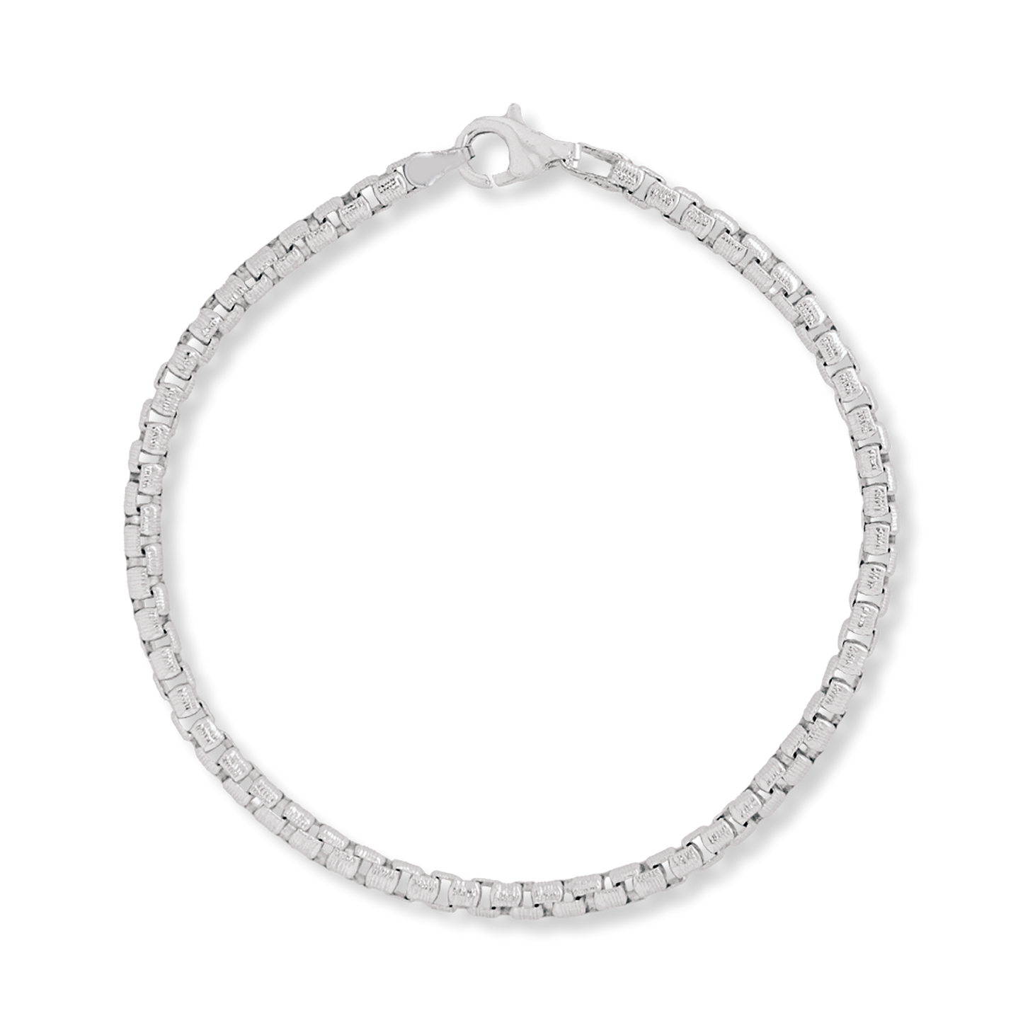Round Box Chain Bracelet, 3.3mm Diamond-Cut