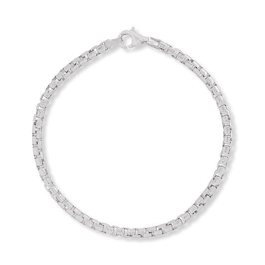 Round Box Chain Bracelet, 3.3mm Diamond-Cut