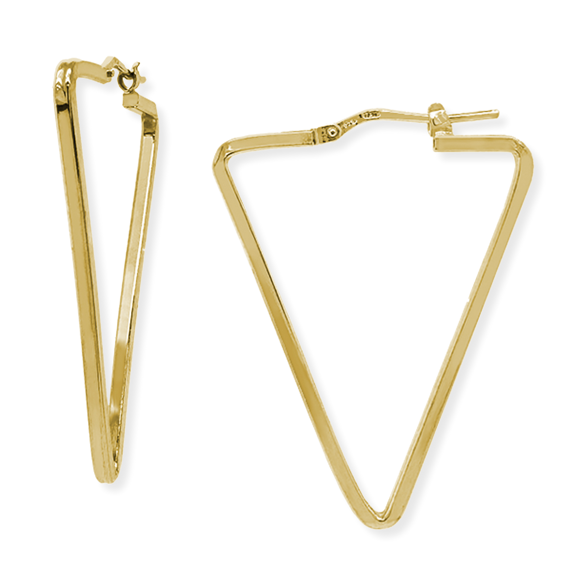 Stellari Gold Square Tube Triangular Hoops