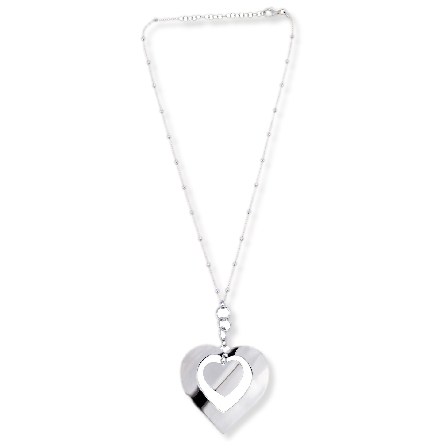Bold Polished Heart Necklace, 16-18" Adj