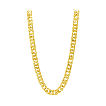Franco Stellari Italian Sterling Silver Yellow Gold 7mm Double Link Necklace