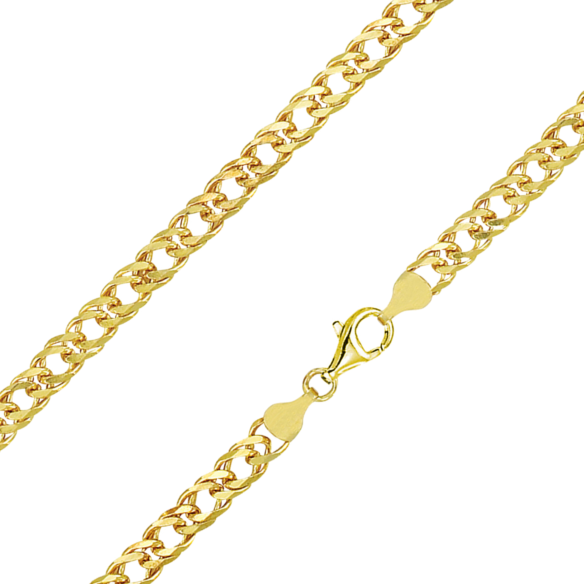 Franco Stellari Italian Sterling Silver Yellow Gold 7mm Double Link Chain