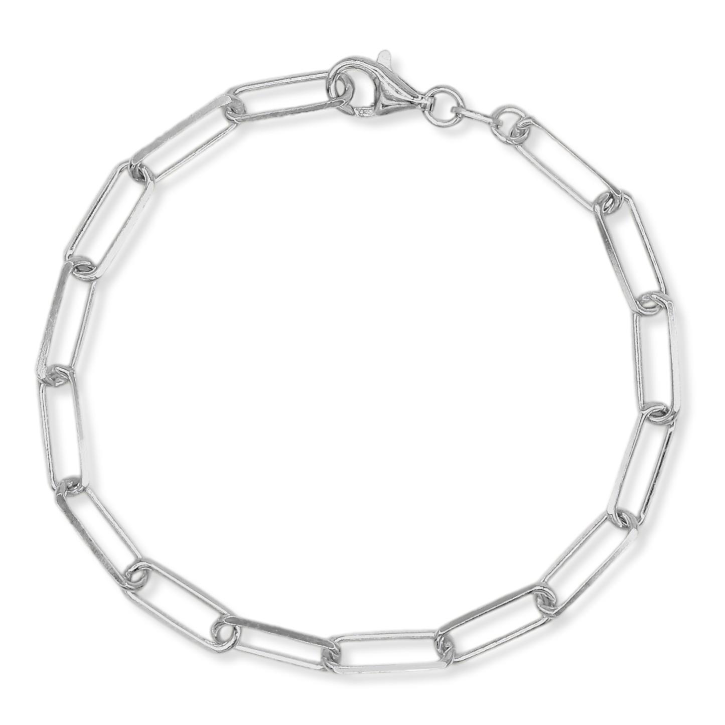 Franco Stellari Italian Sterling Silver 4.5mm Paperclip Link Chain