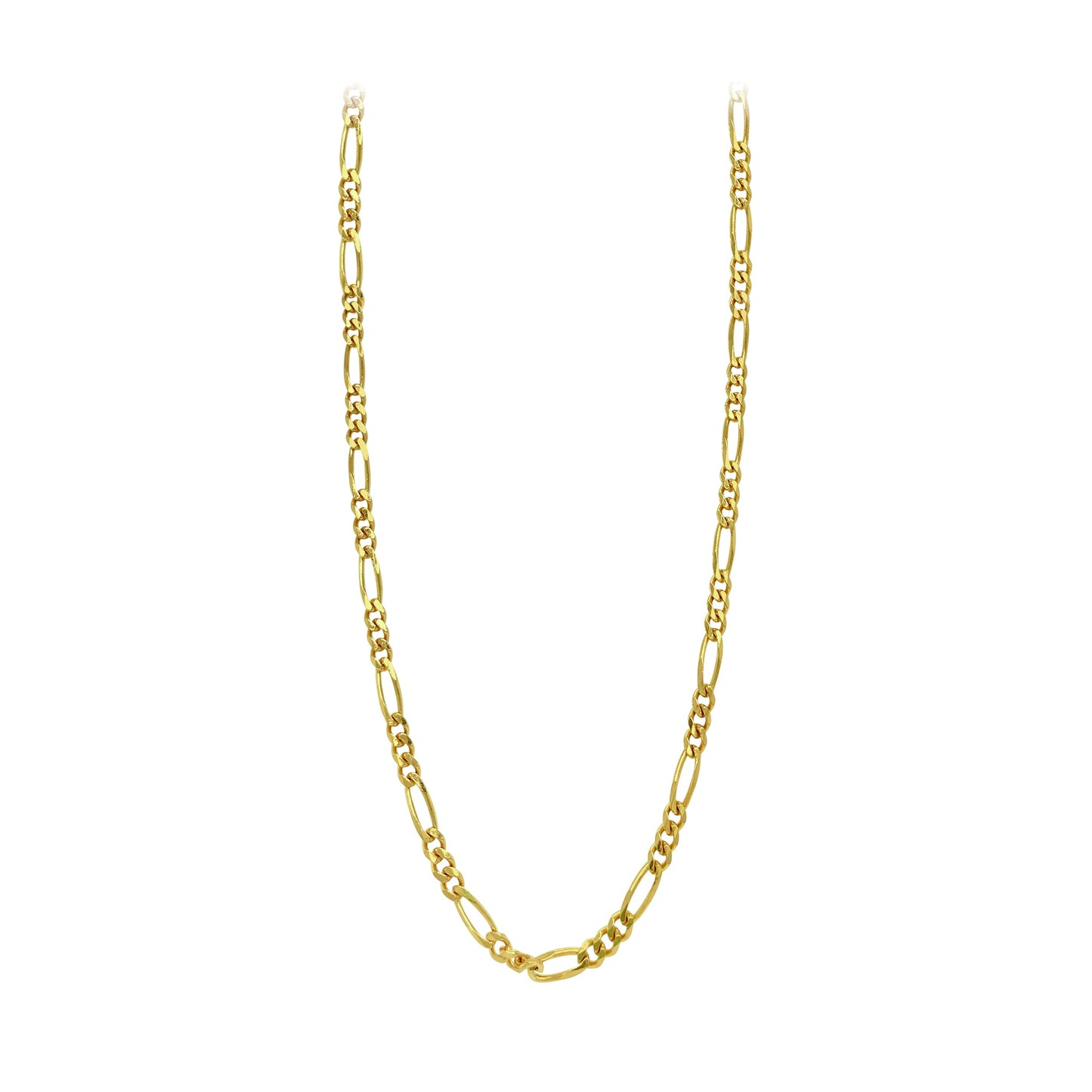 Franco Stellari Italian Sterling Silver Yellow Gold 3.2mm Figaro Link Chain