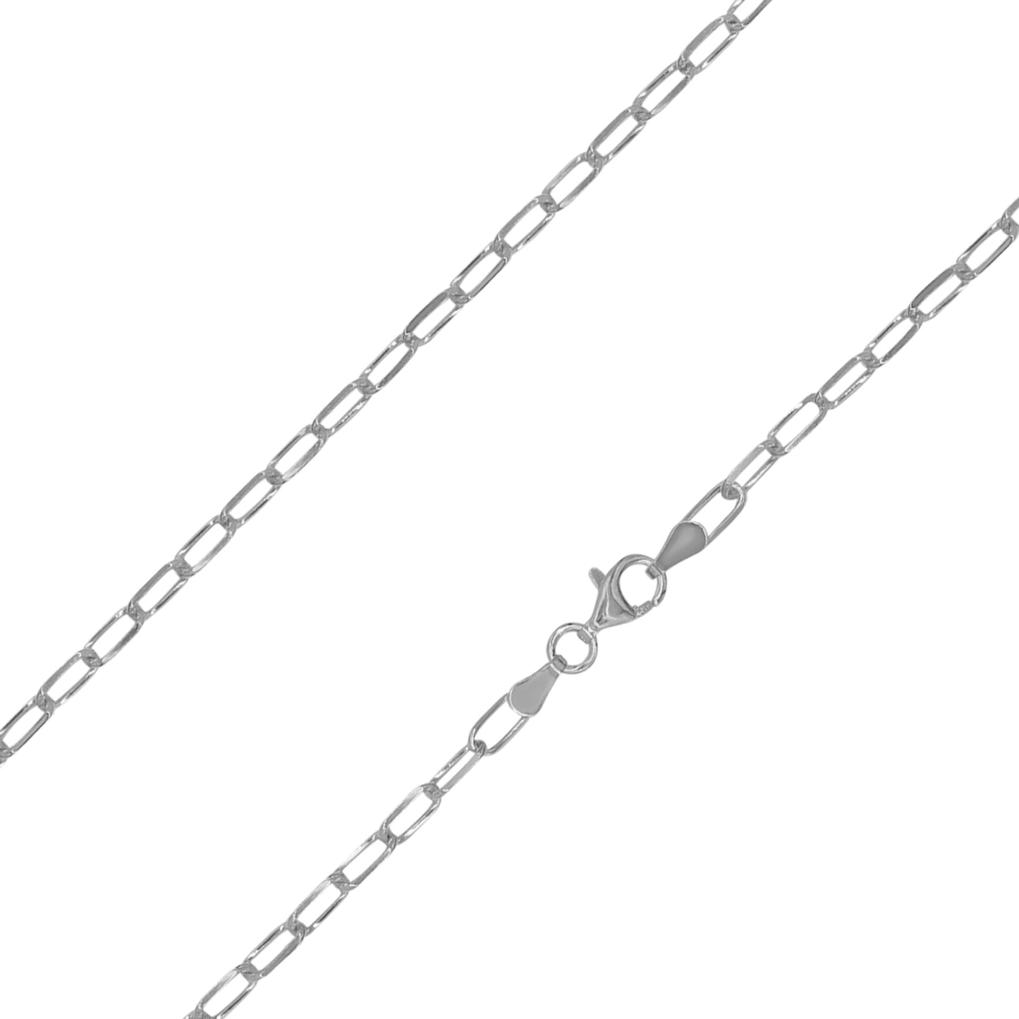 Franco Stellari Italian Sterling Silver 3mm Paperclip Link Chain