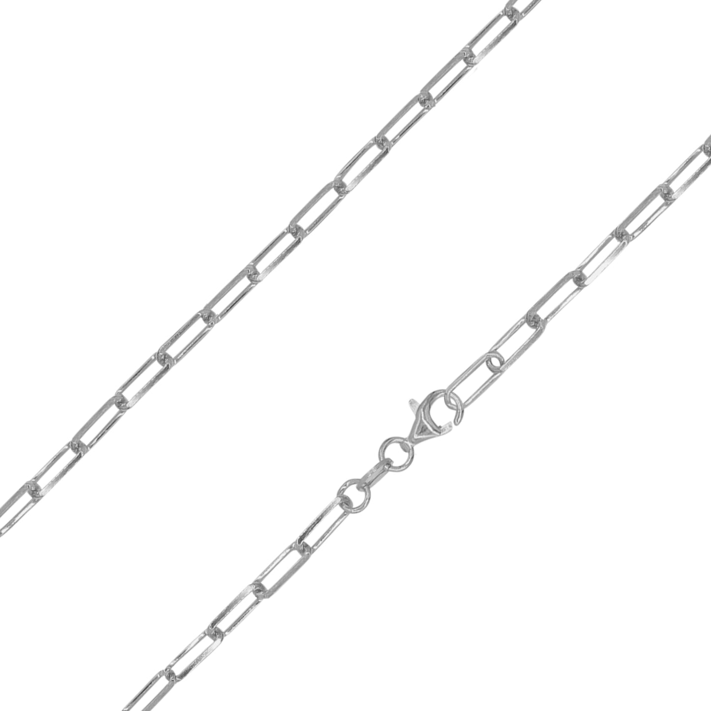 Franco Stellari Italian Sterling Silver 3.5mm Paperclip Link Chain