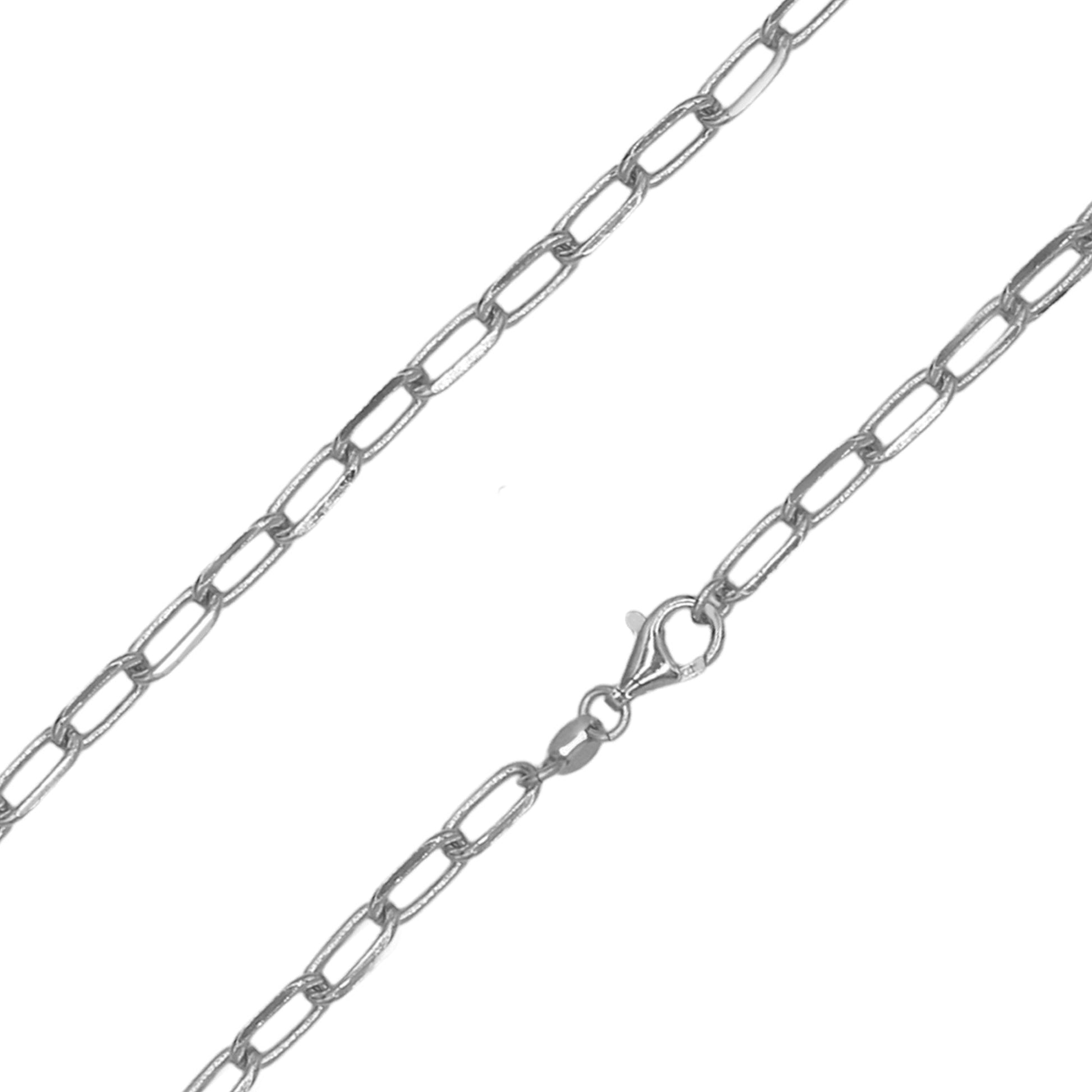 Franco Stellari Italian Sterling Silver 4mm Paperclip Link Chain