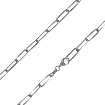 Franco Stellari Italian Sterling Silver 4.5mm Paperclip Link Chain