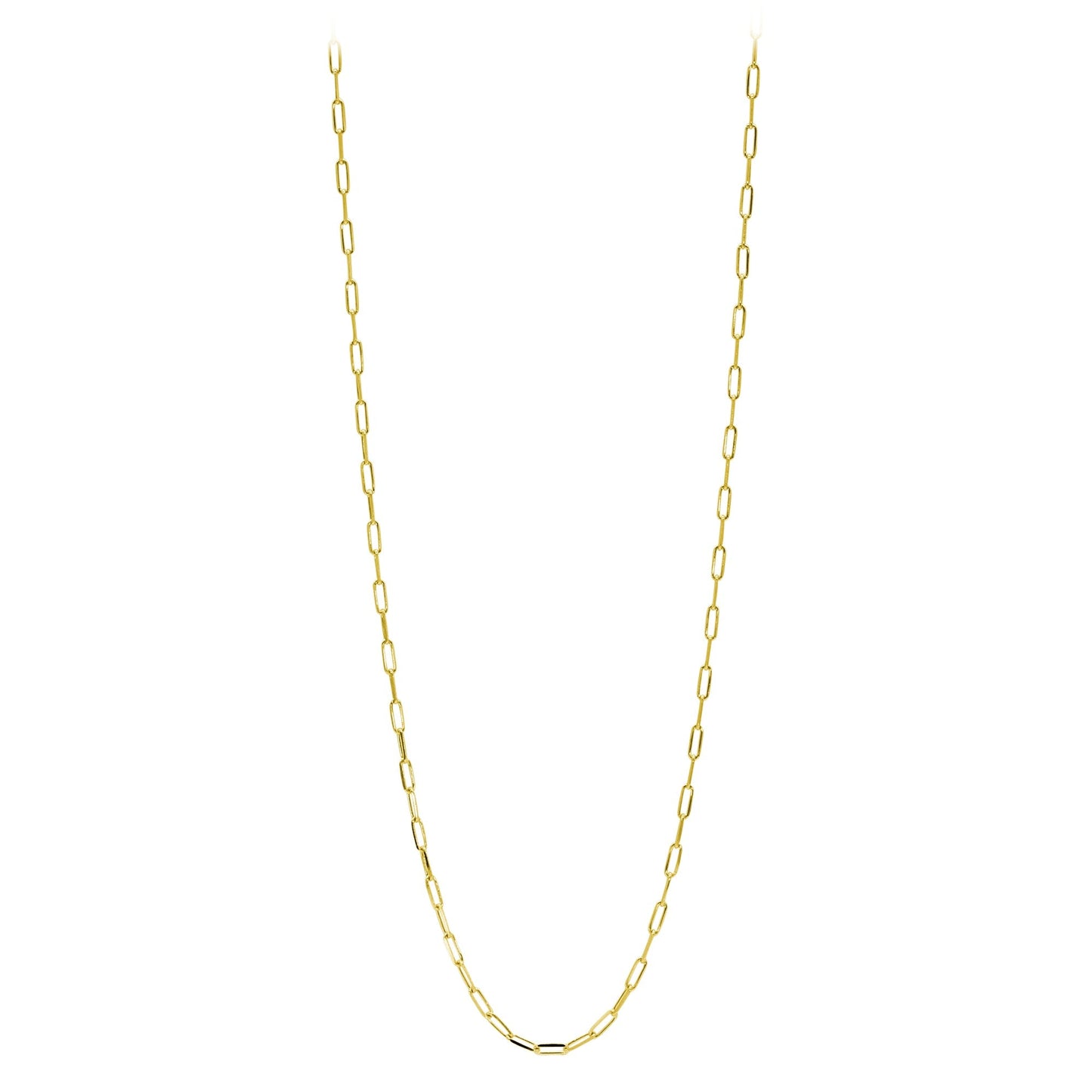 Stellari Gold 18 Karat over Sterling Silver 2.5mm Paperclip Link Chain