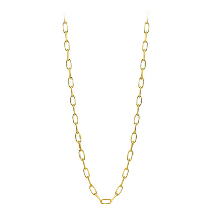 Franco Stellari Italian Sterling Silver Yellow Gold 4mm Paperclip Link Chain