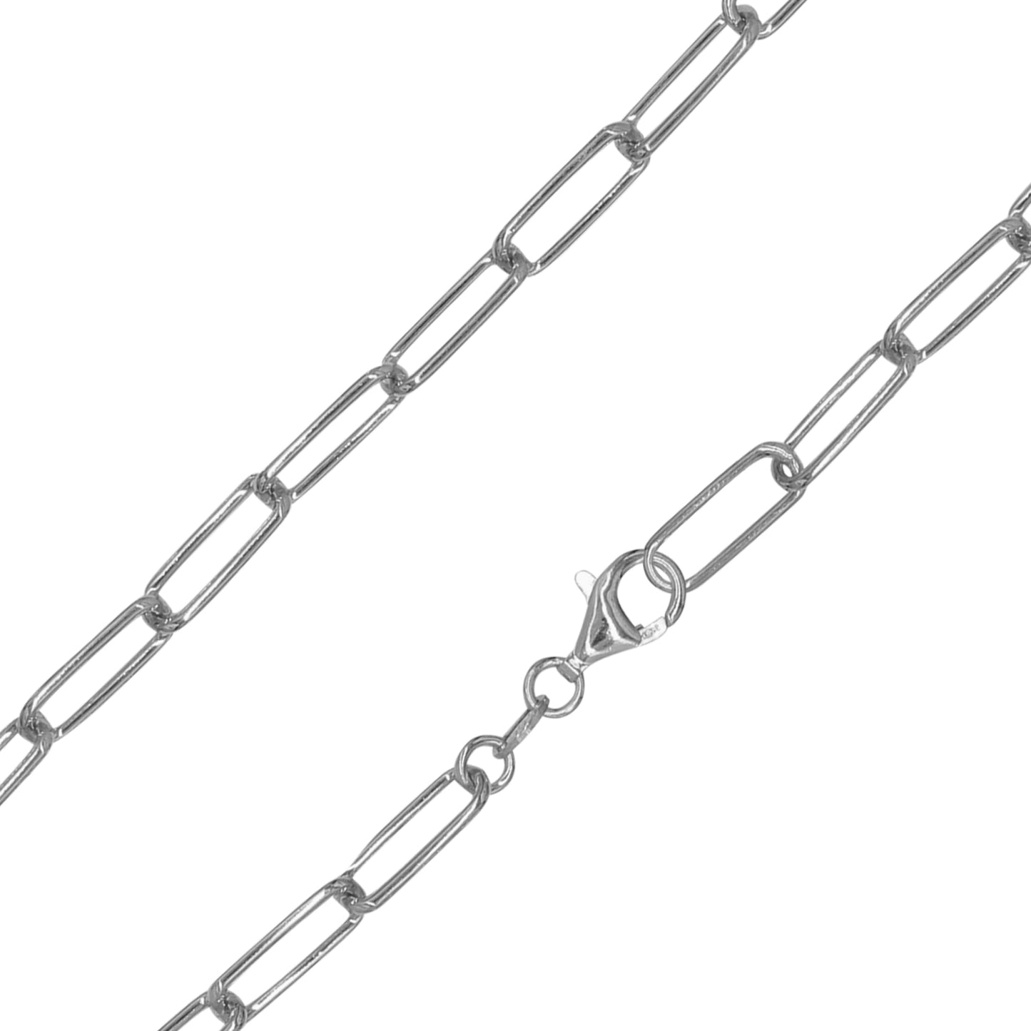Franco Stellari Italian Sterling Silver 5mm Round Paperclip Link Chain