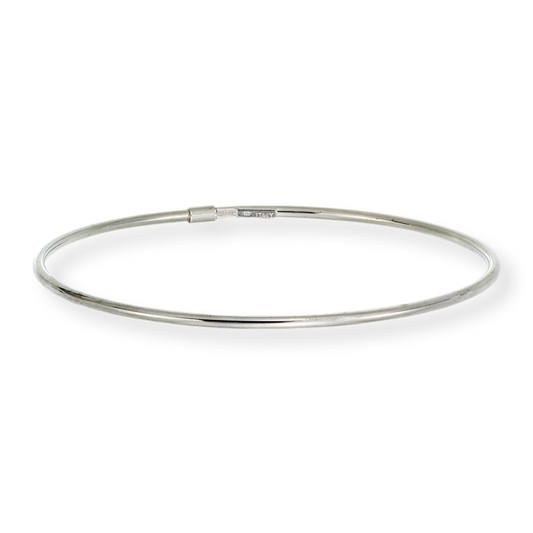 Franco Stellari Italian Sterling Silver Polished Stackable Bangle Bracelet