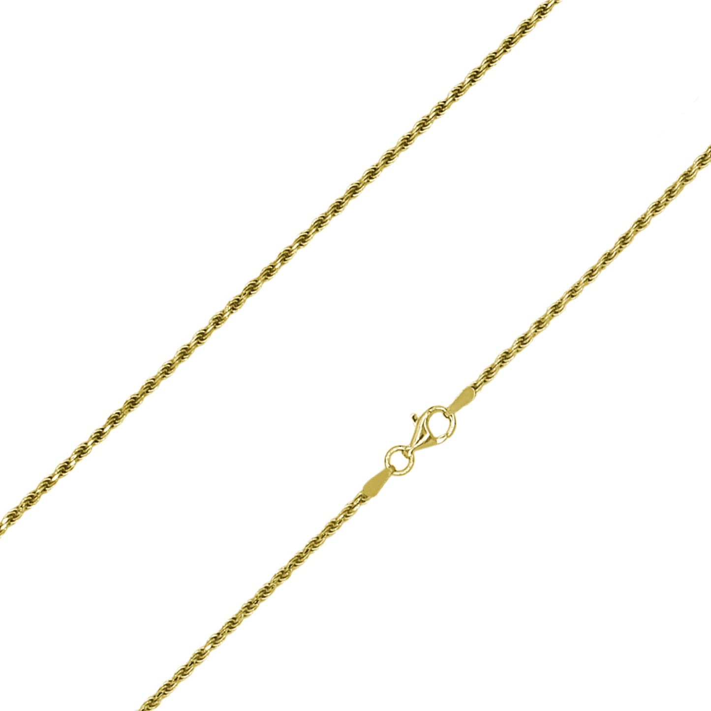 Stellari Gold 18 Karat over Sterling Silver 2mm Diamond Cut Rope Chain