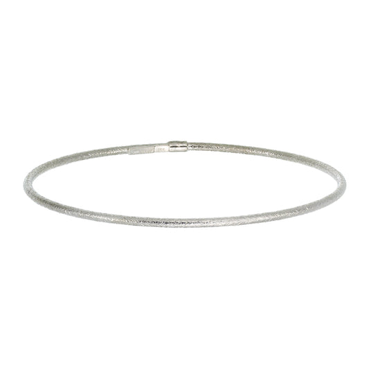 Franco Stellari Italian Sterling Silver Frosted Stackable Bangle Bracelet