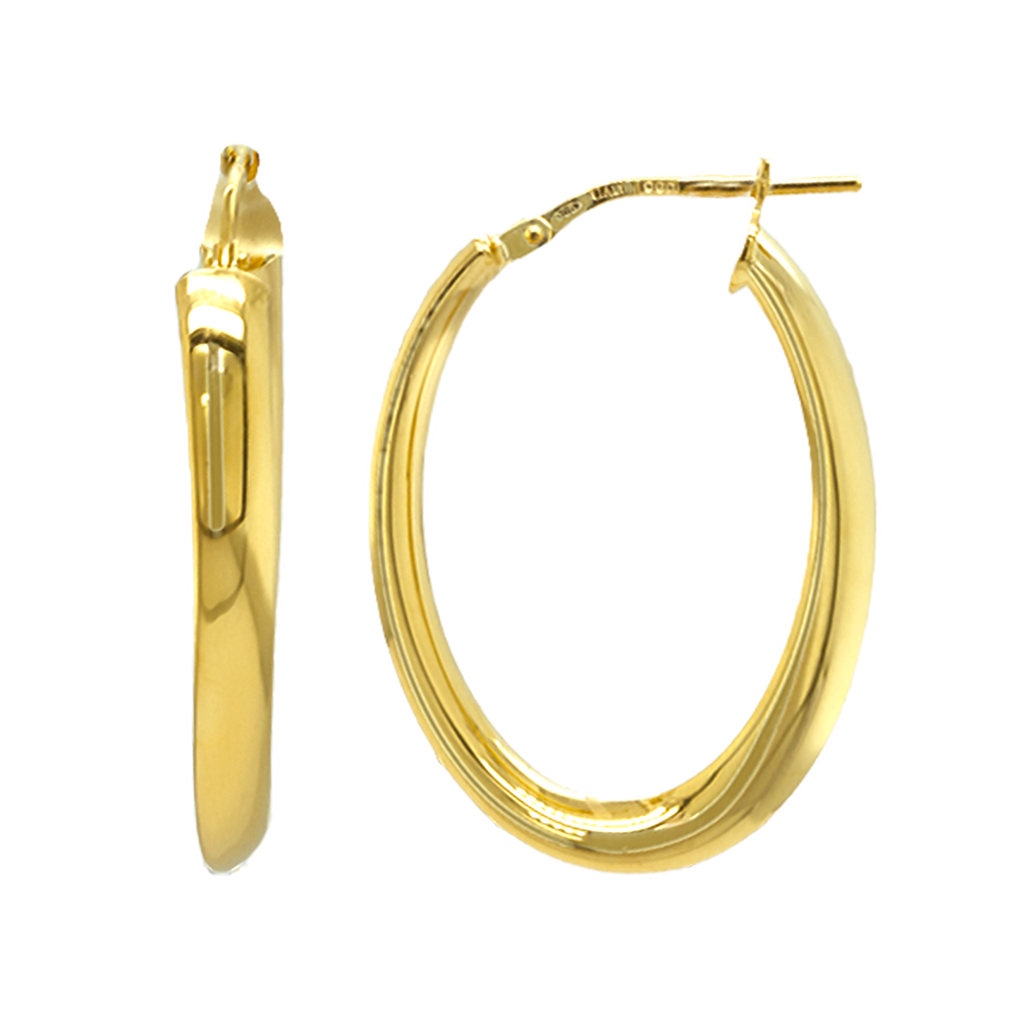 Stellari Gold Oval Torque Hoop Earrings