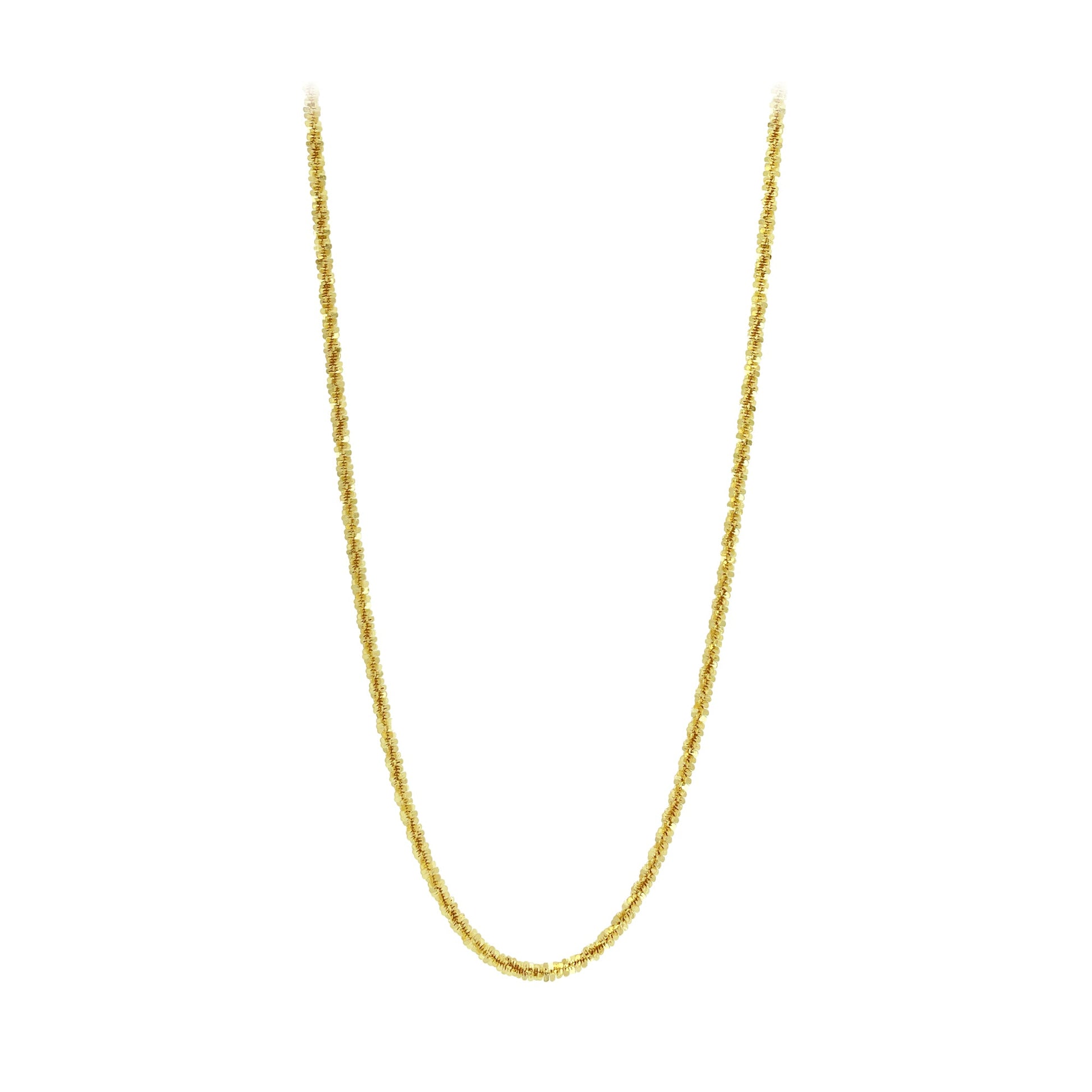 Franco Stellari Italian Sterling Silver Yellow Gold 2.0mm Sparkle Rope Chain