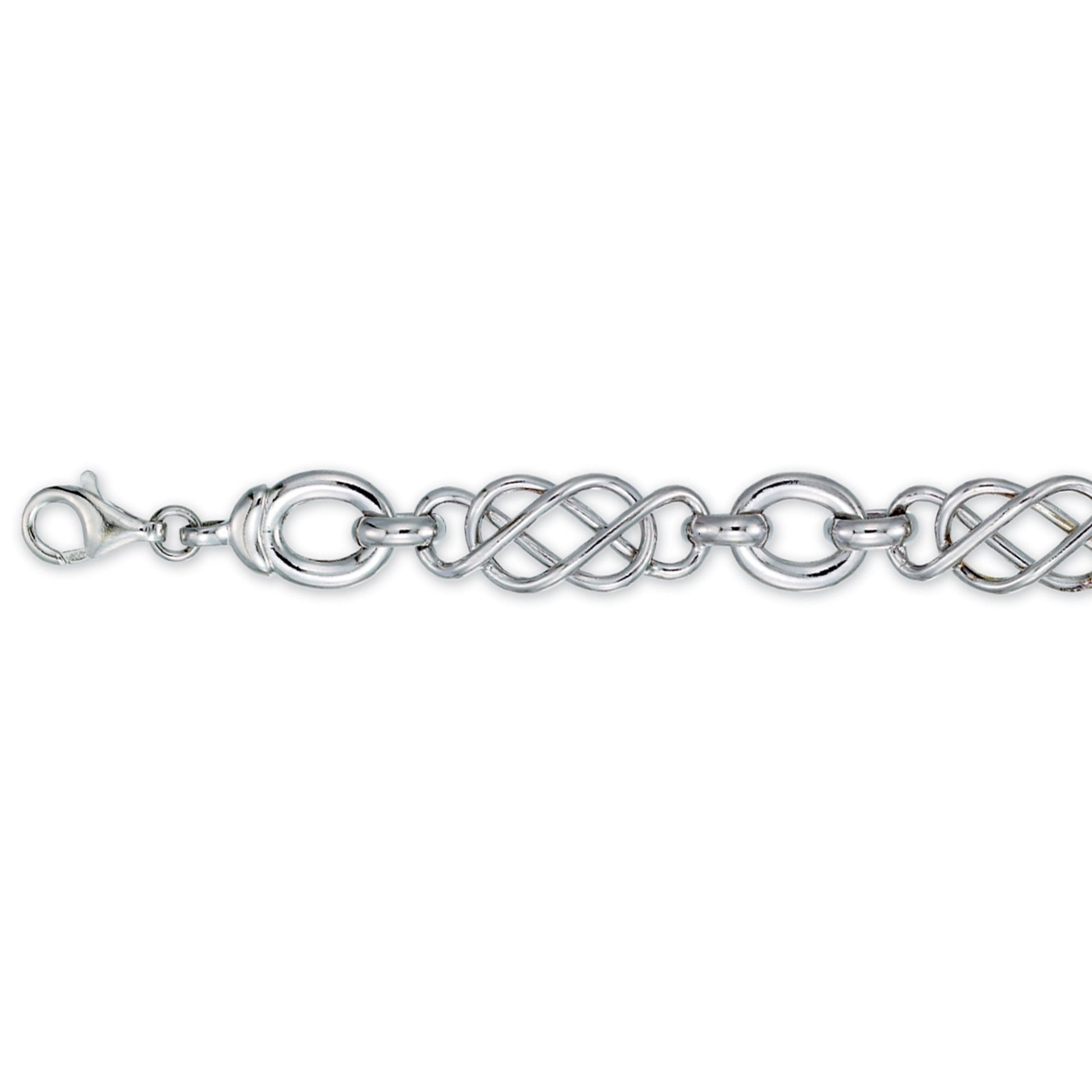 Franco Stellari Italian Sterling Silver Double Infinity Bracelet, 7.5"