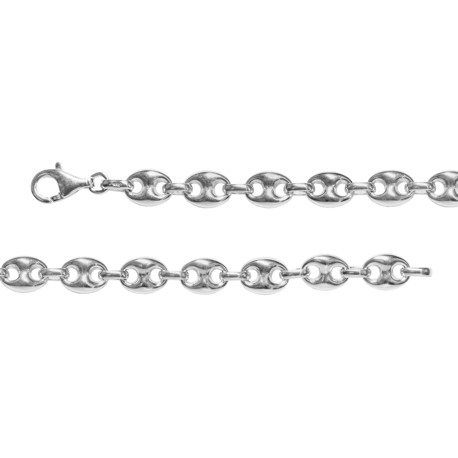 Franco Stellari Italian Sterling Silver Puffed Mariner Link Bracelet, 7.5"