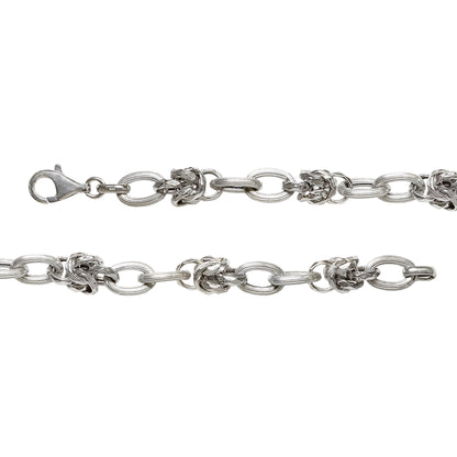 Franco Stellari Italian Sterling Silver Faceted Knots Link Bracelet, 7.5"
