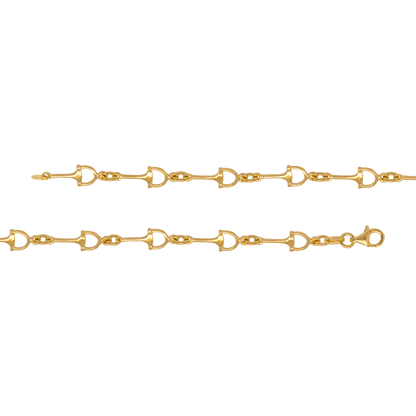 Stellari Gold Polished Stirrup Links Bracelet