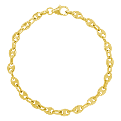 Stellari Gold Mini Puffed Mariner Link Bracelet
