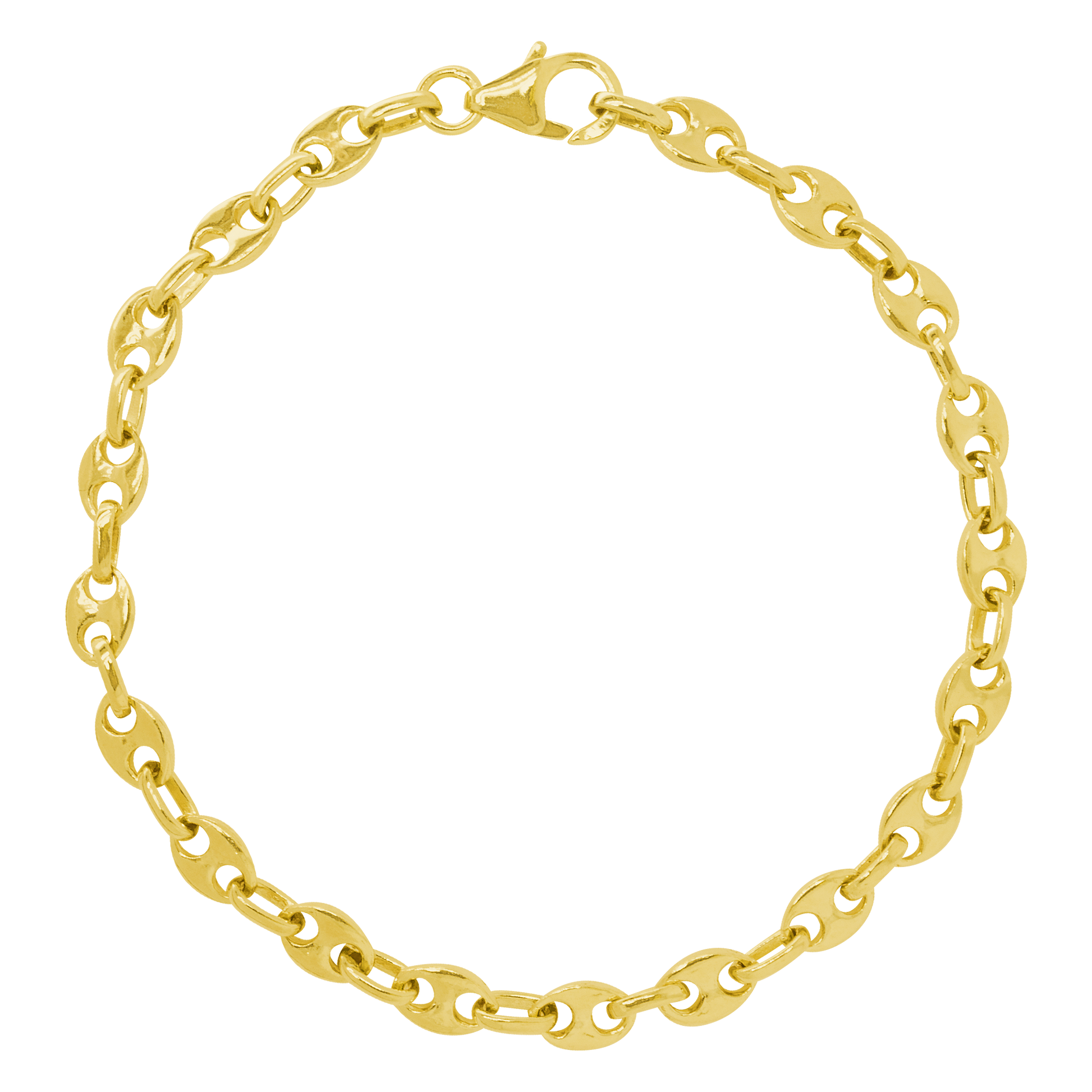 Stellari Gold Mini Puffed Mariner Link Bracelet