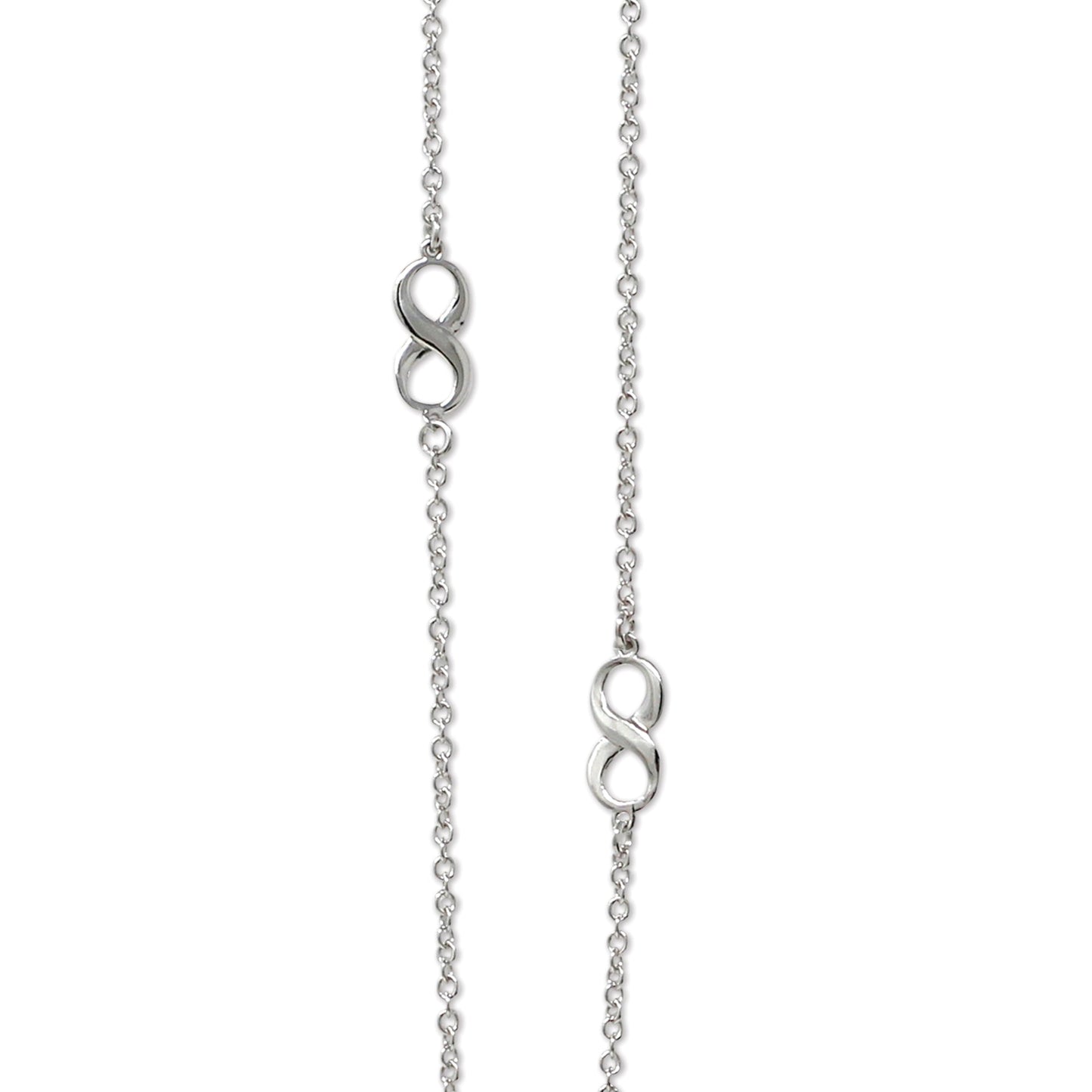 Franco Stellari Italian Sterling Silver Infinity 36" Long Necklace