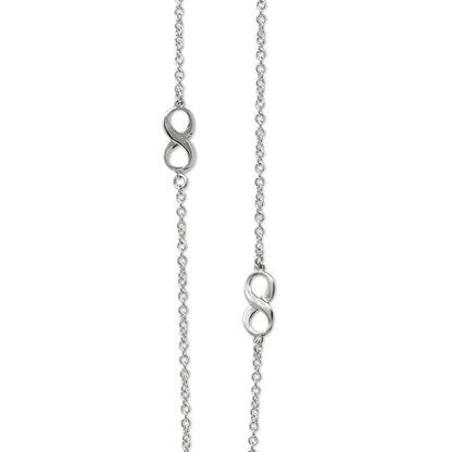 Franco Stellari Italian Sterling Silver Infinity 36" Long Necklace