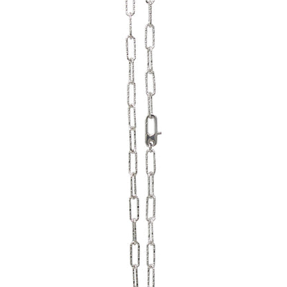 Franco Stellari Italian Sterling Silver Paperclip Open Link 36" Long Necklace